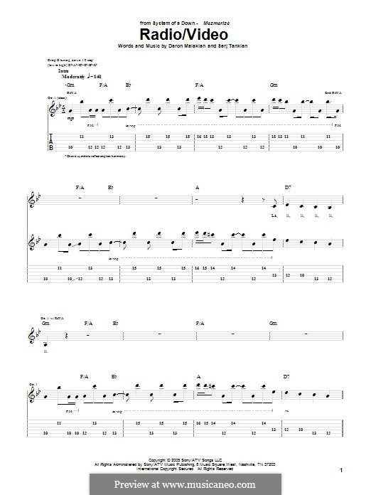 Radio/Video (System of a Down): For guitar with tab by Daron Malakian, Serj Tankian