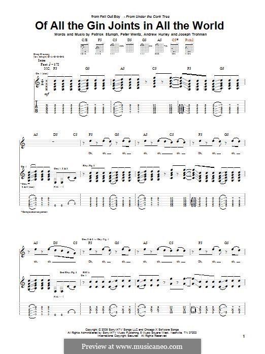 Of All The Gin Joints In All The World Fall Out Boy By A Hurley J Trohman P Stump P Wentz On Musicaneo Of All The Gin Joints In All The World Fall Out Boy By A Hurley J Trohman P Stump P Wentz On Musicaneo