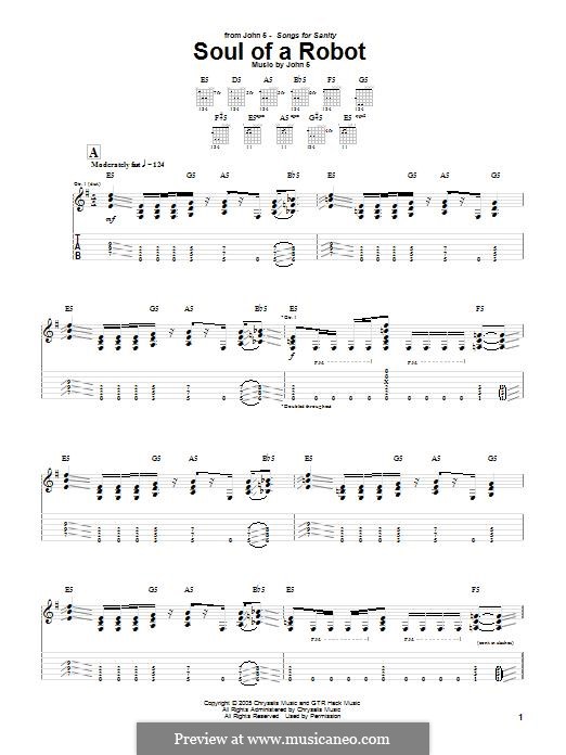 Soul of a Robot by John 5 sheet music on MusicaNeo