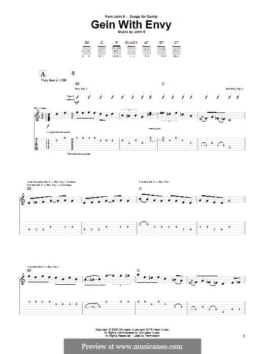 Gein with Envy: For guitar with tab by John 5