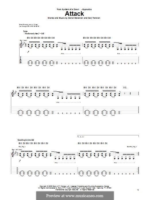 Attack (System of a Down): For guitar with tab by Daron Malakian, Serj Tankian