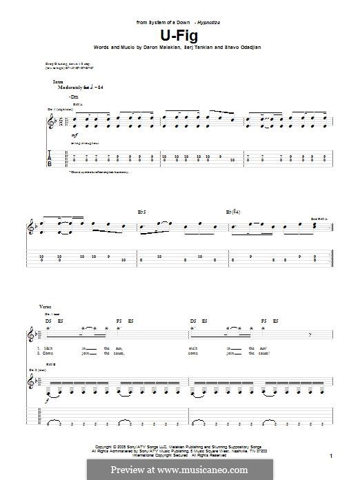 U-Fig (System of a Down): For guitar with tab by Daron Malakian, Serj Tankian, Shavo Odadjian