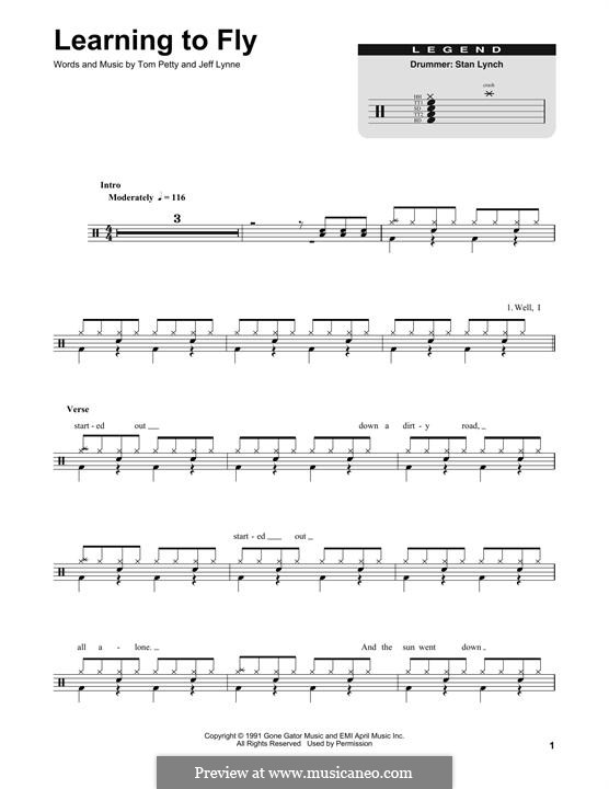 Learning to Fly (Tom Petty And The Heartbreakers): Drum set by Jeff Lynne