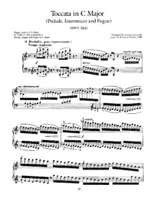 Toccata, Adagio and Fugue in C Major, BWV 564: For piano by Johann Sebastian Bach