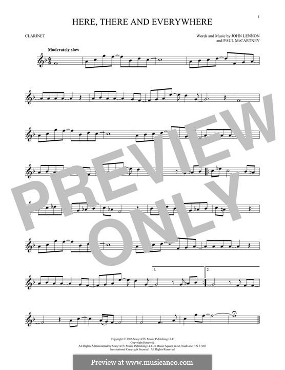 Here, There and Everywhere (The Beatles): For clarinet by John Lennon, Paul McCartney