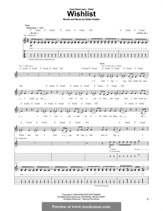 Pearl Jam Black Guitar Chords