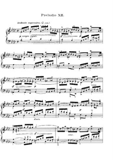 Prelude and Fugue No.12 in F Minor, BWV 857: For piano by Johann Sebastian Bach