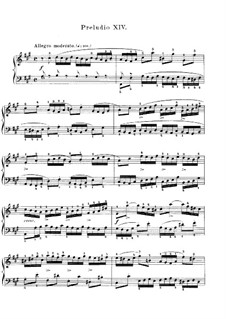 Prelude and Fugue No.14 in F Sharp Minor, BWV 859: For piano by Johann Sebastian Bach