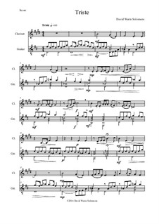 Triste: For clarinet and guitar by David W Solomons