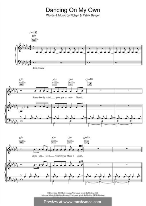 robyn dancing on my own piano sheet music robyn dancing on my own piano sheet music