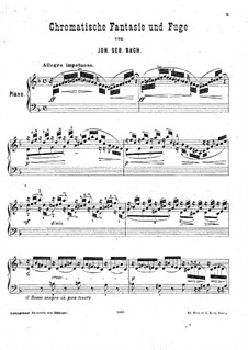 Chromatic Fantasia and Fugue in D Minor, BWV 903: Arrangement for piano by H. Bülow by Johann Sebastian Bach