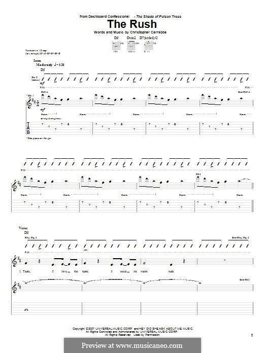 The Rush (Dashboard Confessional) by C. Carrabba sheet music on MusicaNeo