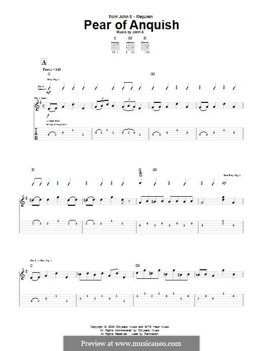Pear of Anquish: For guitar with tab by John 5