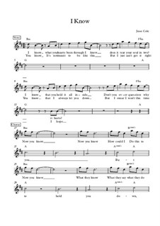 I Know: Lead sheet by Jesse Cole