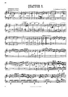 String Quartet No.9 in C Major, Op.59 No.3: Version for piano by L. Winkler by Ludwig van Beethoven