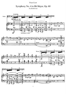 Symphony No.4, Op.60: Version for piano by Ludwig van Beethoven