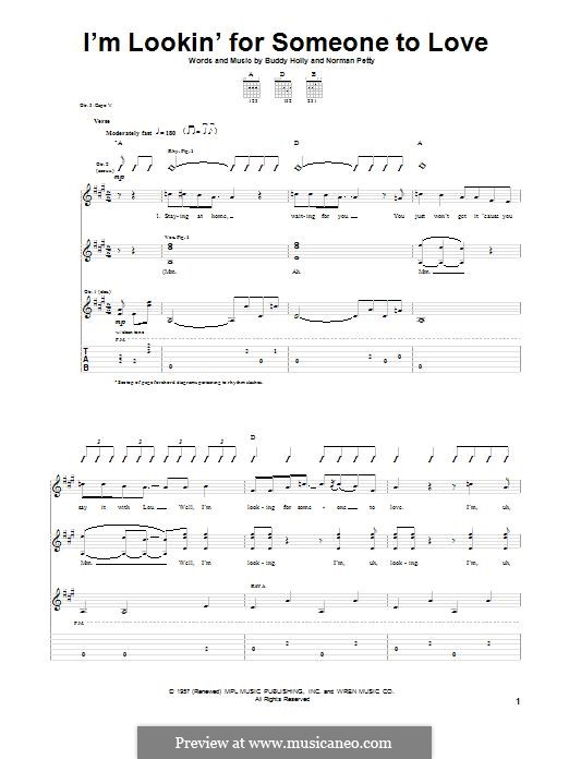 I'm Looking for Someone to Love: For guitar with tab by Buddy Holly, Norman Petty
