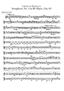 Symphony No.4, Op.60: Clarinets parts by Ludwig van Beethoven