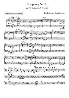 Symphony No.4, Op.60: Cello and double bass part by Ludwig van Beethoven