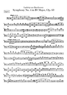 Symphony No.4, Op.60: Bassoons parts by Ludwig van Beethoven