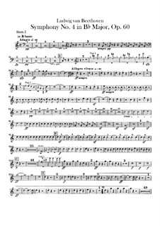 Symphony No.4, Op.60: Horns parts by Ludwig van Beethoven