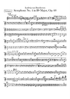 Symphony No.4, Op.60: Trumpets parts by Ludwig van Beethoven