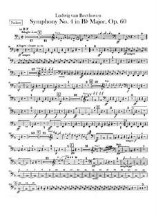 Symphony No.4, Op.60: Timpani part by Ludwig van Beethoven