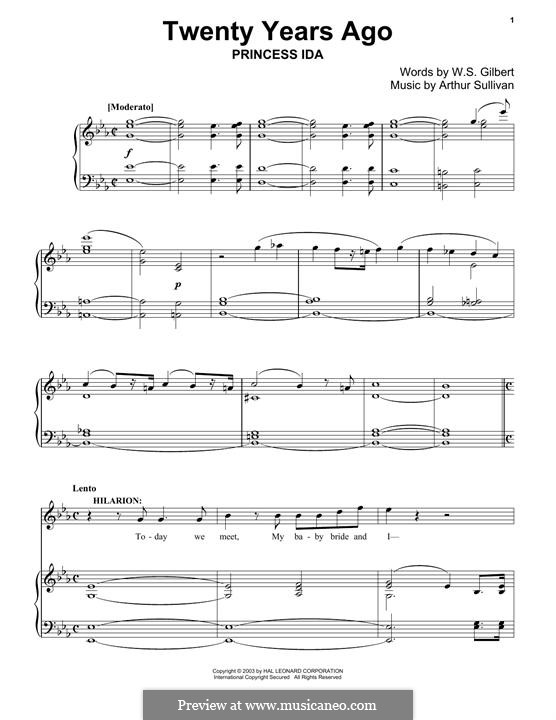 Princess Ida: Twenty Years Ago by Arthur Seymour Sullivan