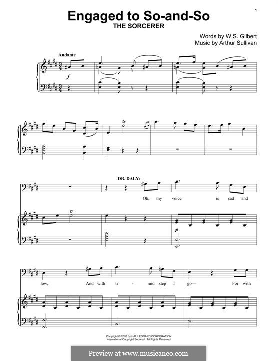 Engaged to So-and-So: For piano by Arthur Seymour Sullivan