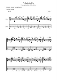 Suite for Cello No.4 in E Flat Major, BWV 1010: Prelude, for guitar by Johann Sebastian Bach