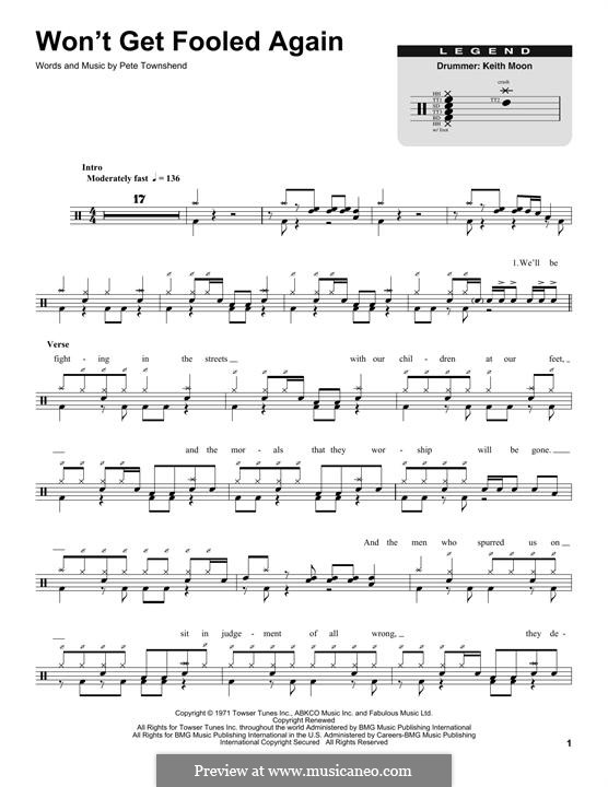 Won't Get Fooled Again (The Who): Drum set by Peter Townshend