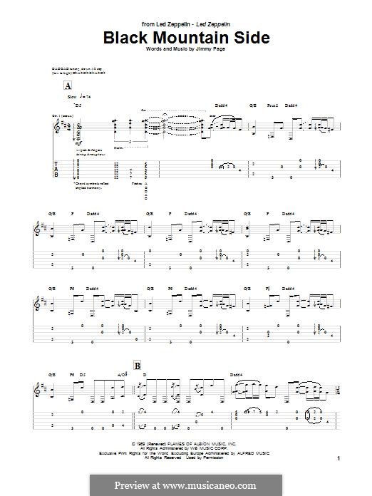 Black Mountain Side (Led Zeppelin): For guitar with tab by Jimmy Page