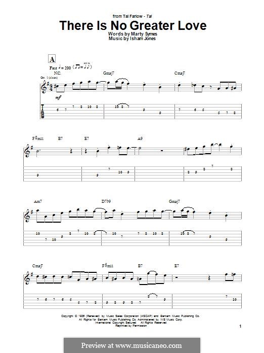 There Is No Greater Love: For guitar with tab by Marty Symes