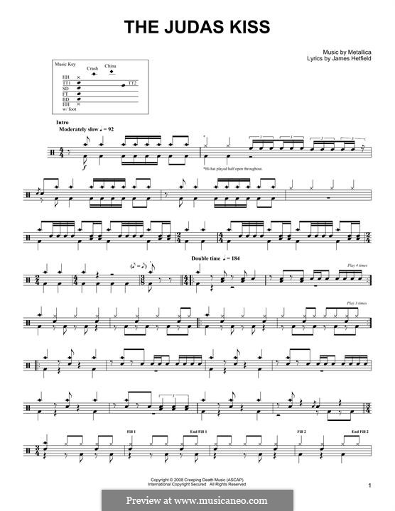 The Judas Kiss (Metallica): Drum set by James Hetfield
