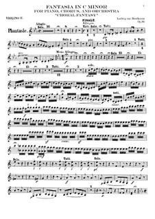 Fantasia in C Minor, Op.80: Violin II part by Ludwig van Beethoven