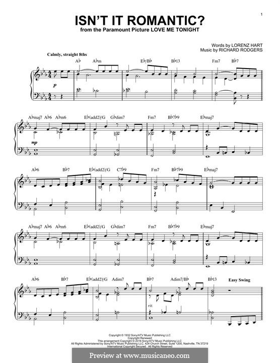 Isn't it Romantic?: For piano by Richard Rodgers