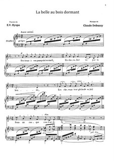 La belle au bois dormant, L.74: For voice and piano by Claude Debussy