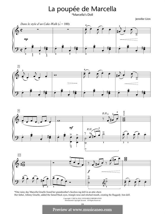 La Poupee de Marcella (Marcella's Doll): For piano by Jennifer Linn