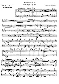 Complete Symphony: Cello and double bass part by Ludwig van Beethoven