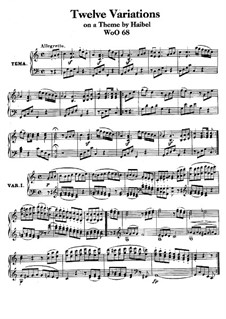 Twelve Variations on 'Menuet a la Vigano' from 'Le nozze disturbate' by J. Haibel, WoO 68: For piano by Ludwig van Beethoven