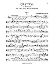 Piano Quartet in C Minor, Op.61: Viola part by Władysław Żeleński