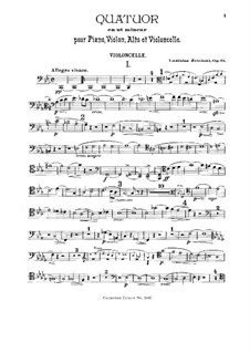 Piano Quartet in C Minor, Op.61: Cello part by Władysław Żeleński