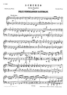 Scherzo in B Minor, WoO 2: For piano by Felix Mendelssohn-Bartholdy