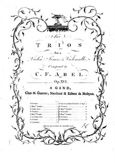 Six String Trios, Op.16: Viola Part by Carl Friedrich Abel