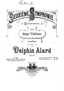 Symphony No.2, Op.33: Arrangement for two violins and piano – violin I part by Jean Delphin Alard