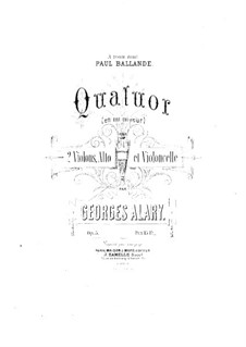 String Quartet No.1 in E Minor, Op.5: Violin I part by Georges Alary