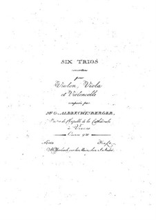 Six String Trios, Op.9: Violin part by Johann Georg Albrechtsberger