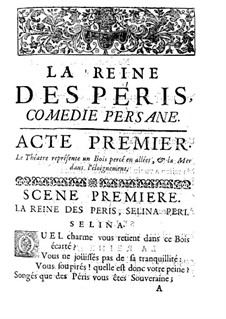 La Reine des Péris: Libretto by Jacques Aubert