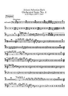 Orchestral Suite No.4 in D Major, BWV 1069: Timpani part by Johann Sebastian Bach