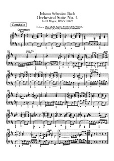 Orchestral Suite No.4 in D Major, BWV 1069: Harpsichord part by Johann Sebastian Bach